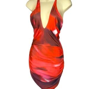 Red party dress